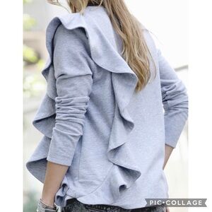 Heather Gray Top w/Ruffled Side